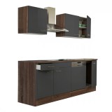 Leziter Yorki 220 konyhabútor yorki tölgy korpusz,selyemfényű antracit fronttal