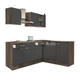 Leziter Yorki 220 sarok konyhabútor yorki tölgy korpusz,selyemfényű antracit fronttal