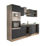 Leziter Yorki 270 konyhabútor sonoma tölgy korpusszal, selyemfényű antracit fronttal