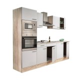 Leziter Yorki 270 konyhabútor sonoma tölgy korpusszal, selyemfényű fehér fronttal