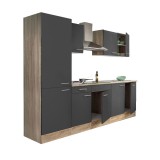 Leziter Yorki 270 konyhabútor sonoma tölgy korpusz,selyemfényű antracit fronttal polcos szekrénnyel
