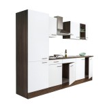 Leziter Yorki 270 konyhabútor yorki tölgy korpusz,selyemfényű fehér fronttal polcos szekrénnyel