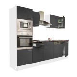 Leziter Yorki 280 konyhabútor fehér korpusszal, selyemfényű antracit fronttal