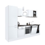 Leziter Yorki 280 konyhabútor fehér korpusz,selyemfényű fehér front alsó sütős elemmel polcos szekrénnyel