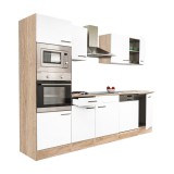 Leziter Yorki 280 konyhabútor sonoma tölgy korpusszal, selyemfényű fehér fronttal