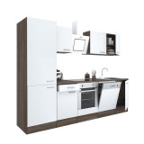 Leziter Yorki 280 konyhabútor yorki tölgy korpusz,selyemfényű fehér front alsó sütős elemmel polcos szekrénnyel