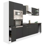 Leziter Yorki 300 konyhabútor fehér korpusz,selyemfényű antracit fronttal