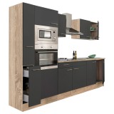 Leziter Yorki 300 konyhabútor sonoma tölgy korpusz,selyemfényű antracit fronttal