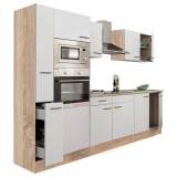 Leziter Yorki 300 konyhabútor sonoma tölgy korpusz,selyemfényű fehér fronttal