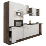 Leziter Yorki 300 konyhabútor yorki tölgy korpusz,selyemfényű fehér fronttal