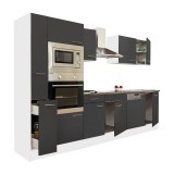 Leziter Yorki 310 konyhabútor fehér korpusz,selyemfényű antracit fronttal