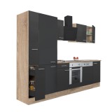 Leziter Yorki 310 konyhabútor sonoma tölgy korpusz,selyemfényű antracit front alsó sütős elemmel polcos szekrénnyel
