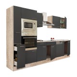 Leziter Yorki 310 konyhabútor sonoma tölgy korpusz,selyemfényű antracit fronttal