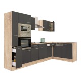 Leziter Yorki 310 sarok konyhabútor sonoma tölgy korpusz,selyemfényű antracit fronttal