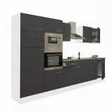 Leziter Yorki 330 konyhabútor fehér korpusz,selyemfényű antracit fronttal