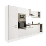 Leziter Yorki 330 konyhabútor fehér korpusz,selyemfényű fehér fronttal polcos szekrénnyel