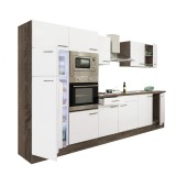 Leziter Yorki 330 konyhabútor yorki tölgy korpusz,selyemfényű fehér fronttal