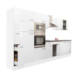 Leziter Yorki 360 konyhabútor fehér korpusz,selyemfényű fehér fronttal polcos szekrénnyel