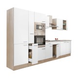 Leziter Yorki 360 konyhabútor sonoma tölgy korpusz,selyemfényű fehér fronttal polcos szekrénnyel