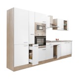 Leziter Yorki 360 konyhabútor sonoma tölgy korpusz,selyemfényű fehér fronttal polcos szekrénnyel