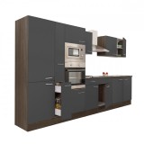 Leziter Yorki 360 konyhabútor yorki tölgy korpusz,selyemfényű antracit fronttal polcos szekrénnyel