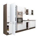 Leziter Yorki 360 konyhabútor yorki tölgy korpusz,selyemfényű fehér fronttal alulfagyasztós hűtős szekrénnyel