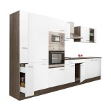 Leziter Yorki 360 konyhabútor yorki tölgy korpusz,selyemfényű fehér fronttal polcos szekrénnyel