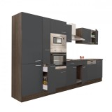 Leziter Yorki 370 konyhabútor yorki tölgy korpusz,selyemfényű antracit fronttal polcos szekrénnyel