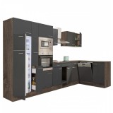 Leziter Yorki 370 sarok konyhabútor yorki tölgy korpusz,selyemfényű antracit fronttal