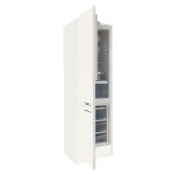 Leziter Yorki 60-as alulfagyasztós hűtős kamra szekrény fehér korpusz selyemfényű fehér fronttal
