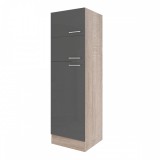 Leziter Yorki 60-as felülfagyasztós hűtős kamra szekrény sonoma tölgy korpusz selyemfényű antracit fronttal