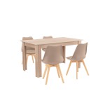 Leziter Zara 4+1 étkező garnitúra bézs-sonoma tölgy