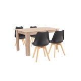 Leziter Zara 4+1 étkező garnitúra fekete-sonoma tölgy
