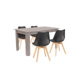 Leziter Zara 4+1 étkező garnitúra fekete-yorki tölgy