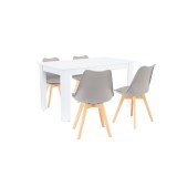 Leziter Zara 4+1 étkező garnitúra szürke-fehér