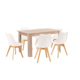 Leziter Zara 6+1 étkező garnitúra fehér-sonoma tölgy