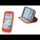 LG L90 D405, oldalra nyíló tok, stand, Smart View, narancs (61155) - Telefontok