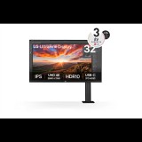 LG Monitor 32" Ergonomic - 32UN880K-B (IPS; 16:9; 4K 3840x2160; 5ms; 350cd; HDMIx2; DP; USB-C; Hangszóró, Pivot)