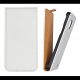 LG Optimus L5 E610, Forcell lenyitható bőrtok, Slim Flip, felfelé nyíló - kinyitható, fehér (55840) - Telefontok
