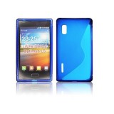LG Optimus L5 E610, TPU szilikon tok, S-Line, kék (57062) - Telefontok