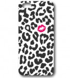 LG Spirit, TPU szilikon tok, csók, fekete folt minta, fehér