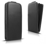 LG X Screen, Forcell lenyitható bőrtok, Slim Flexi, felfelé nyíló - kinyitható, fekete