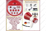 Li-Ion AKKUS MP3 lejátszó microSD FELVEVŐS 16Gb MEGAFON 500 MÉTER 20W HANGRÖGZÍTŐS HANGFELVÉTEL LEJÁTSZÓ HANGOSBESZÉLŐ + SZIRÉNA FUNKCIÓVAL