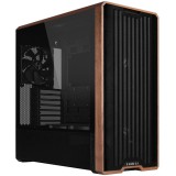 Lian Li Lancool 217X E-ATX miditorony számítógépház, 5 beépített ventilátor, fa előlap, fekete