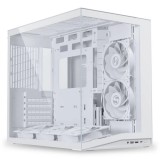 Lian Li O11 Dynamic Mini V2 Flow ATX miditorony számítógépház, 5 ventilátor, oszlop nélküli üveg, fehér