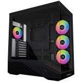 Lian Li Vector V100 E-ATX miditorony számítógépház, ARGB világítás, 4x beépített ventilátor, edzett üveg, fekete