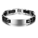 LIBERATORE -  férfi acél karkötő, kereszt mintákkal