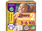 Libero Newborn nadrágpelenka, méret: 2, 3-6 kg, 312db