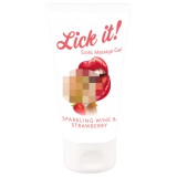 Lick-it Lick it! - 2in1 ehető síkosító - pezsgő-eper (50ml)