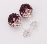 Lila Shamballa fülbevaló gradiant